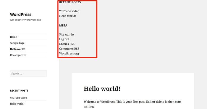 custom sidebar wordpress