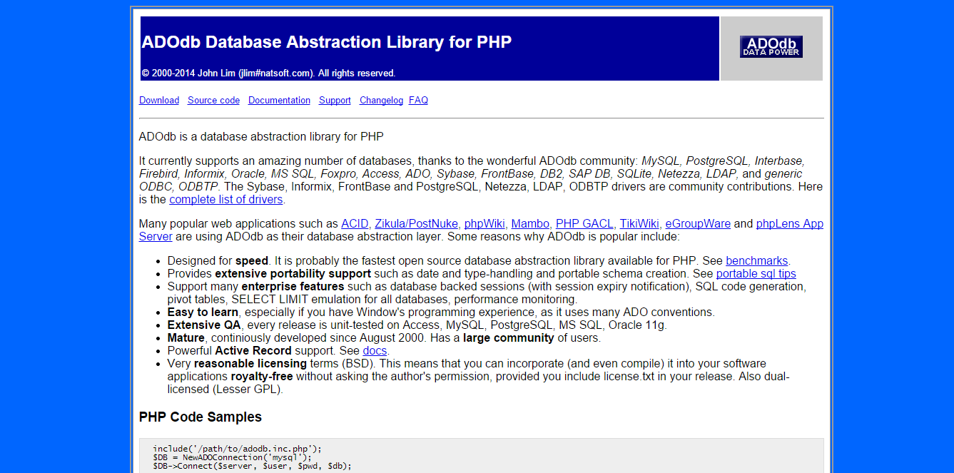 ADOdb Database Abstraction Library